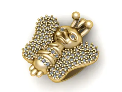 Butterfly Diamond pendant for women 3d Printable Model 3D print model