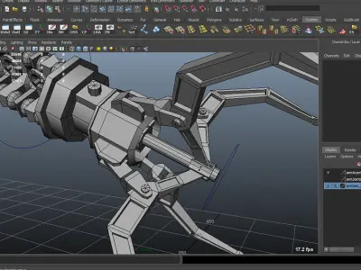 Robot Mechanic Arm - style one 3D model