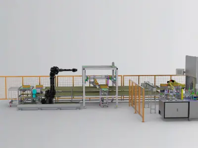  Automatic production line for battery pack electrode welding 