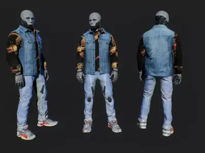 cyberpunk char1c Low-poly 3D model