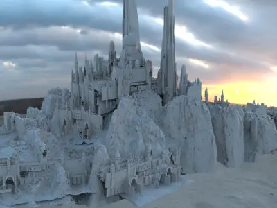 Fortress Palace in the desert 3D model