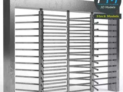Double revolving gate 3D model