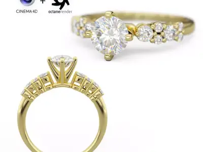 Cinema 4D Octane Render Scene Setup For Jewelry 3D Rendering 3D model