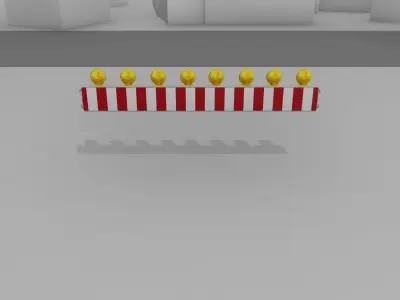 Construction Barrier 4 with warning lights 600-36 250x2400mm Low-poly 3D model