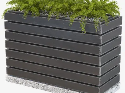 Flowerbox Wood Concrete Vol1 3D model