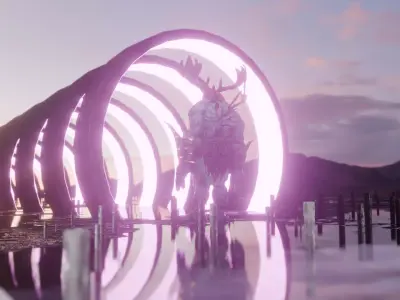 Monster In The Rings 3d scene pack 3D model