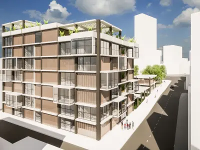 Apartment Building Revit Project 3D model