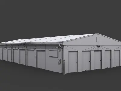 Selfstorage Warehouse Building Low-poly 3D model