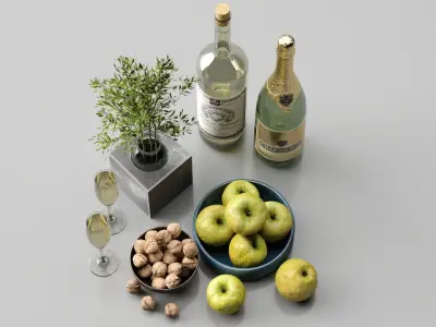 Apple Fruit Set 3D model