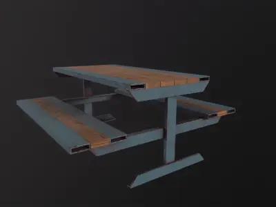 Skate Park Bench 3D Model Low-poly 3D model