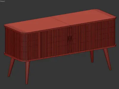 SIDEBOARD BARBIER WALNUT 3D model