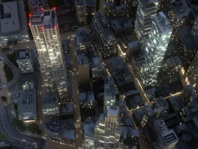  Manhattan Lower Night Low Poly 