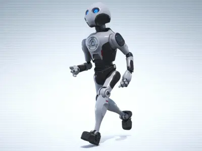 Robot Droid PBR Low-poly 3D model