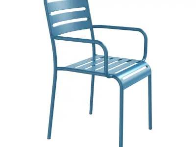 Street  cafe restaraunt metal chair table 3D model