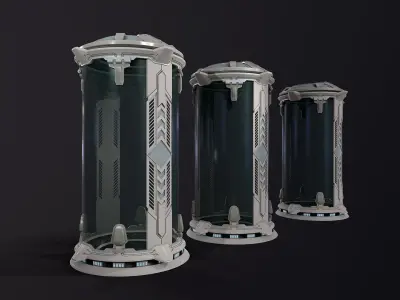 Sci-Fi cryo pod Low-poly 3D model