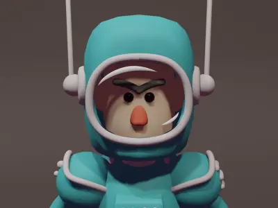 Cartoon Astronaut 3D Model 3D model