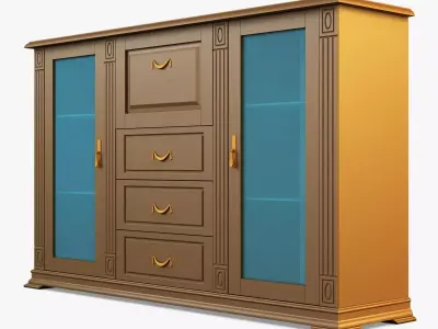 Victory cabinet with doors and drawers 3D model