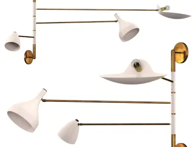 ARTICULATING ITALIAN THREE-ARM SCONCE 3D model