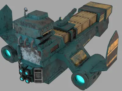 Sci-fi Cargoship 3D model