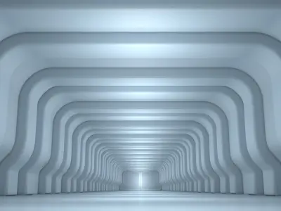 Sci Fi Tunnel Low-poly 3D model 3
