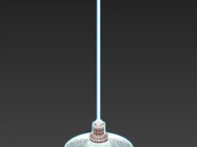 ludacris-3513-1w copper pendant light with clear glass shade 3D model