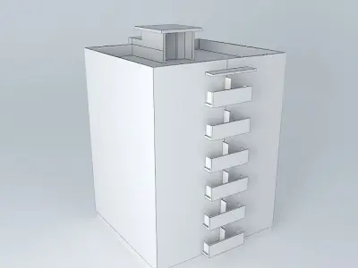 Residential Building Socialistic Style Low-poly 3D model