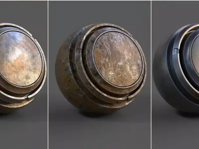 Substance Painter old used metals smart material pack 1 Texture