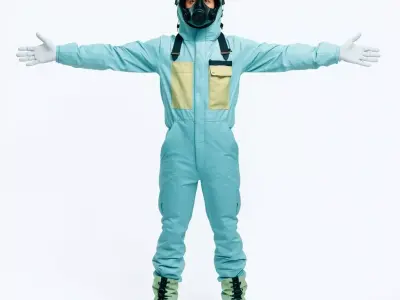 Sky Blue Hazmat Suit model pack Low-poly 3D model
