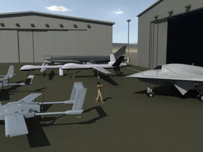  Massive Airbase with UAVs 