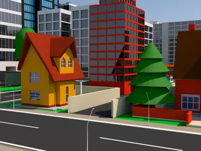Cartoon City 3D model
