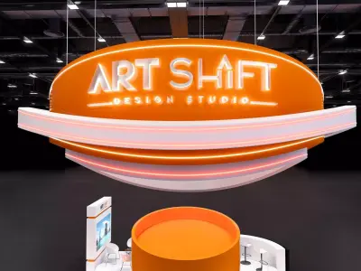Exhibition booth stand 14 x 8m 3D model
