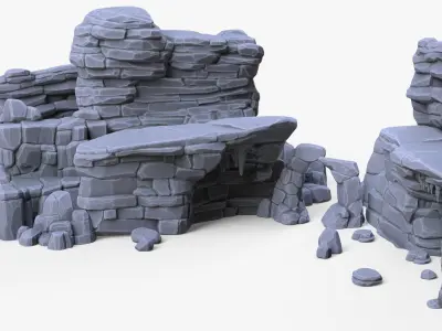 Stylized Stone Rock Pack Low-poly 3D model