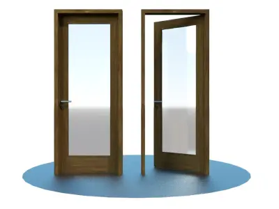door with glass Free 3D model