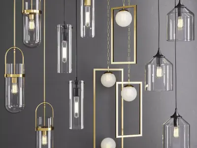 Pottery Barn Pendant Lighting Collection 3D model