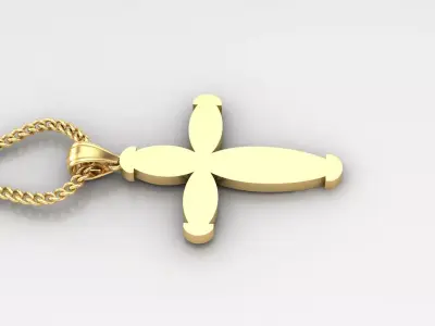 Light Gold 18K Cross Pendant 1CP092 3D print model