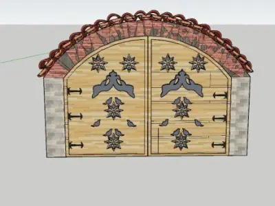 Door and Gate Low-poly 3D model