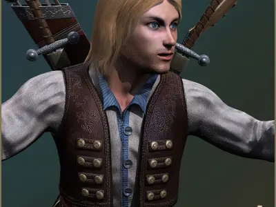 Adam Adventurer Light Version Low-poly 3D model