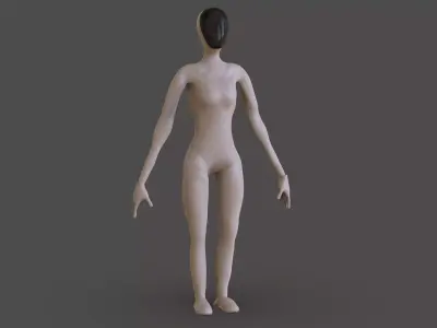 Female Robot Low-poly 3D model purchase