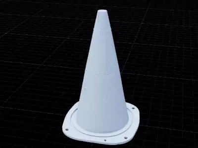  Traffic Cone Low Poly  Game Ready Prop 3D Model Low-poly 3D model