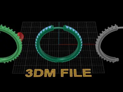 Earring Infinity Diamond Hoop Large Size 19mm Inside Diameter 3D print model