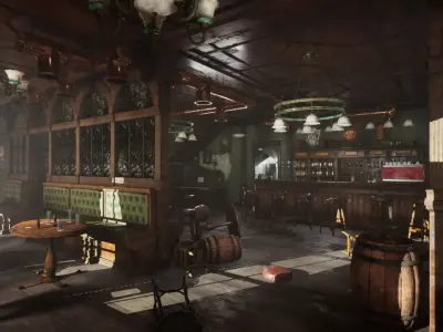 Abandoned Irish Pub Low-poly 3D model