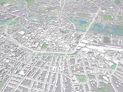 Cityscape Amiens France 3D model