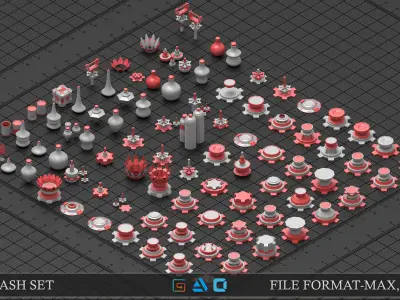  Mega mechanical kitbash vol3 Low-poly 3D model