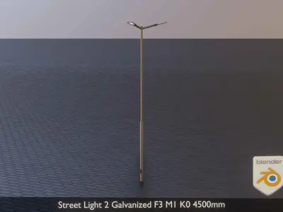 Street Light 2 Galvanized F3 M1 K0 4500mm Low-poly 3D model