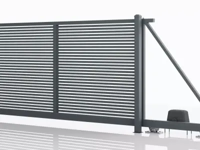 Aluminum Electric Sliding Gate - Model 2 - 4cm - 3D model