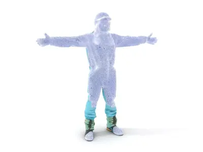 Sky Blue Hazmat Suit model pack Low-poly 3D model