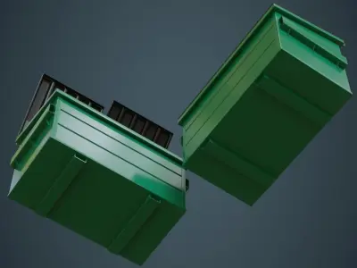 Dumpster 2A Low-poly 3D model