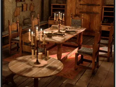 Medieval Furniture  150 Variations 3D model