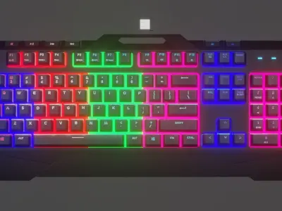 Gaming Keyboard Low-poly 3D model