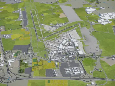 Dublin - Airport - DUB Low-poly 3D model